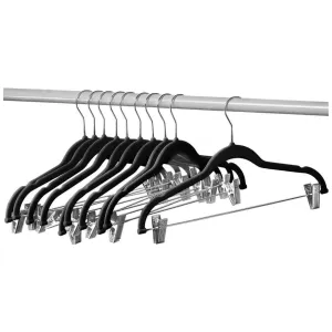 10 Pack Skirt Hangers With Clips Black Velvet Hangers Use For Skirt Clothes Hang