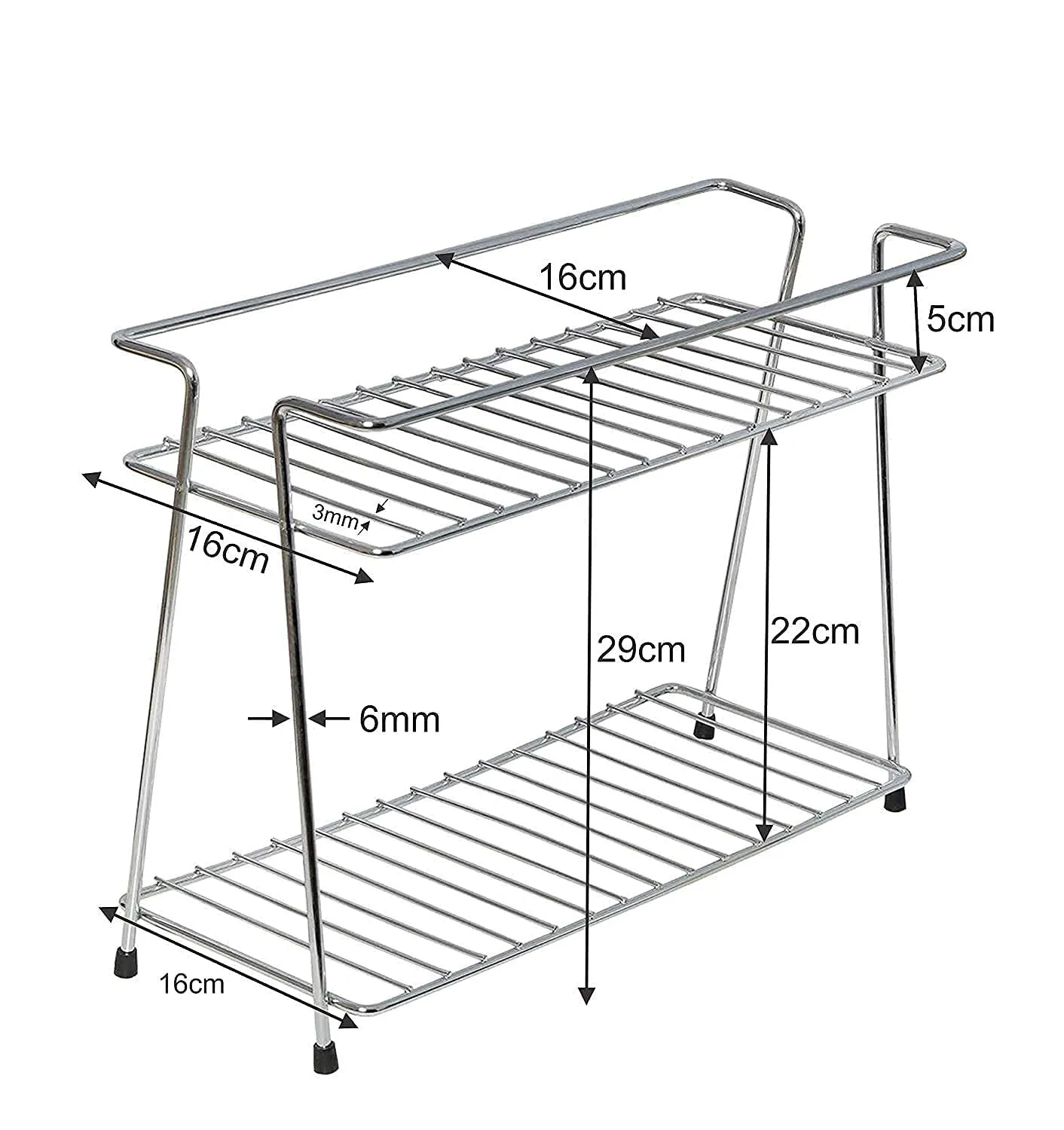 12FOR COLLECTION Stainless Steel Spice 2-Tier Trolley Container Kitchen Organizer for Boxes Utensils Dishes Plates for Home (multipurpose Kitchen storage Shelf shelves holder Stand, Tiered Shelf