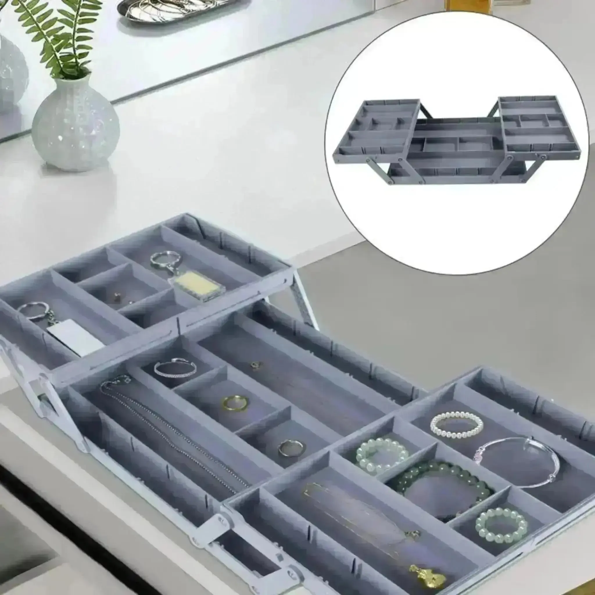 2/3 Tier Drawer Organizer – Expandable Multi-Level Desk and Kitchen Organizer Trays