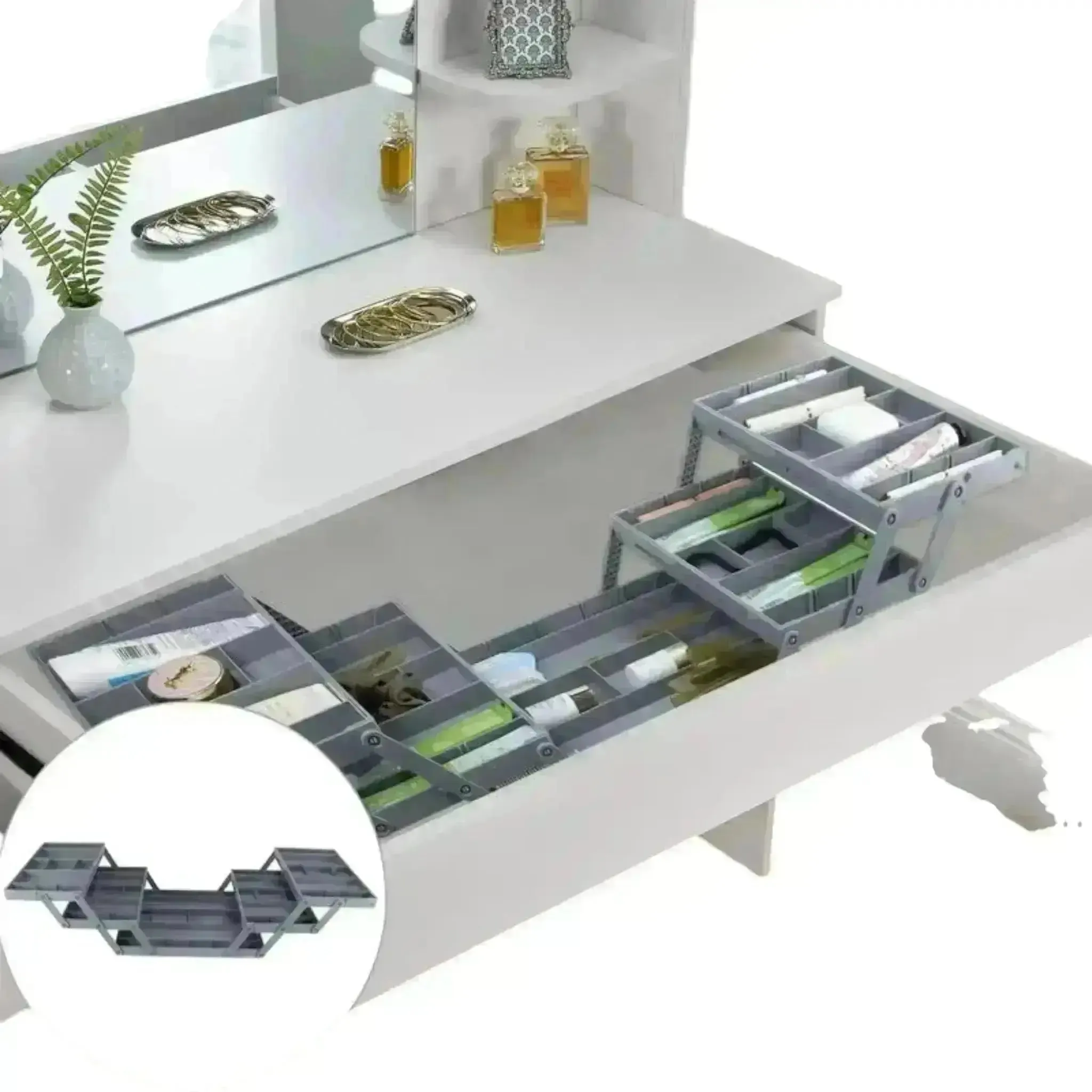 2/3 Tier Drawer Organizer – Expandable Multi-Level Desk and Kitchen Organizer Trays