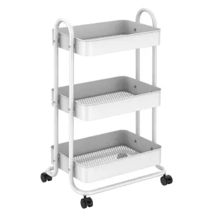 3 Tier Steel Trolley White