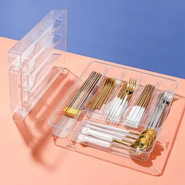 33X4.5X24Cm Acrylic Cutlery Organizer