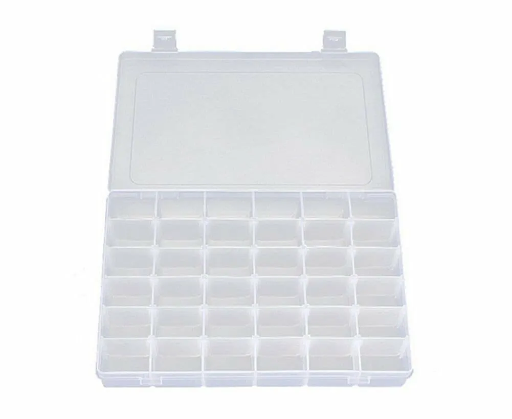 36 Grid Box Storage Organizer Case Display Collection w/ Adjustable Divider Big