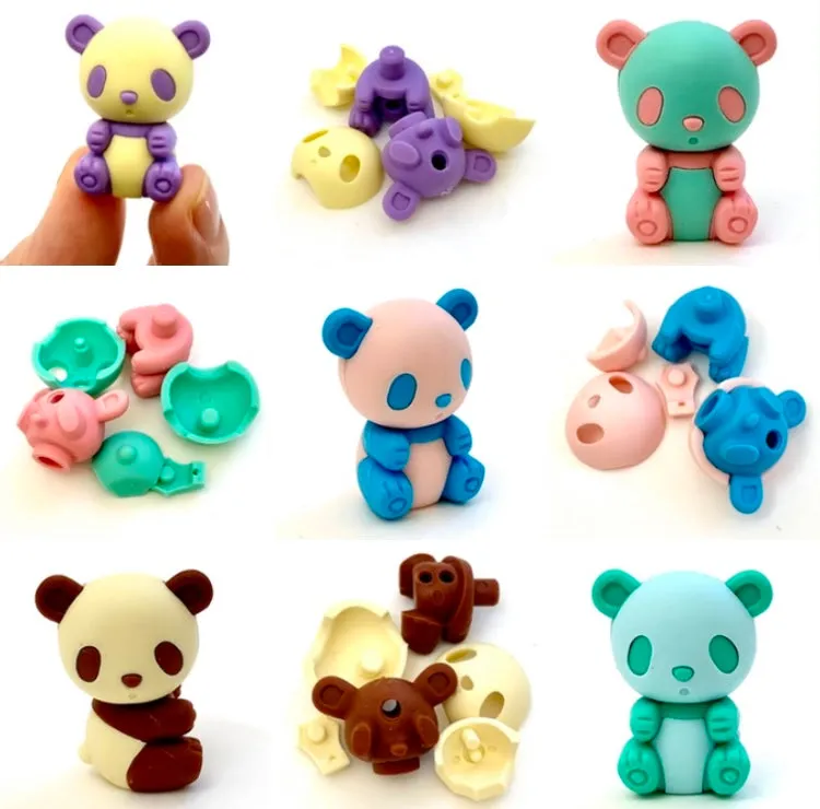 384531 IWAKO Colorz Panda -1 box of 5 Erasers