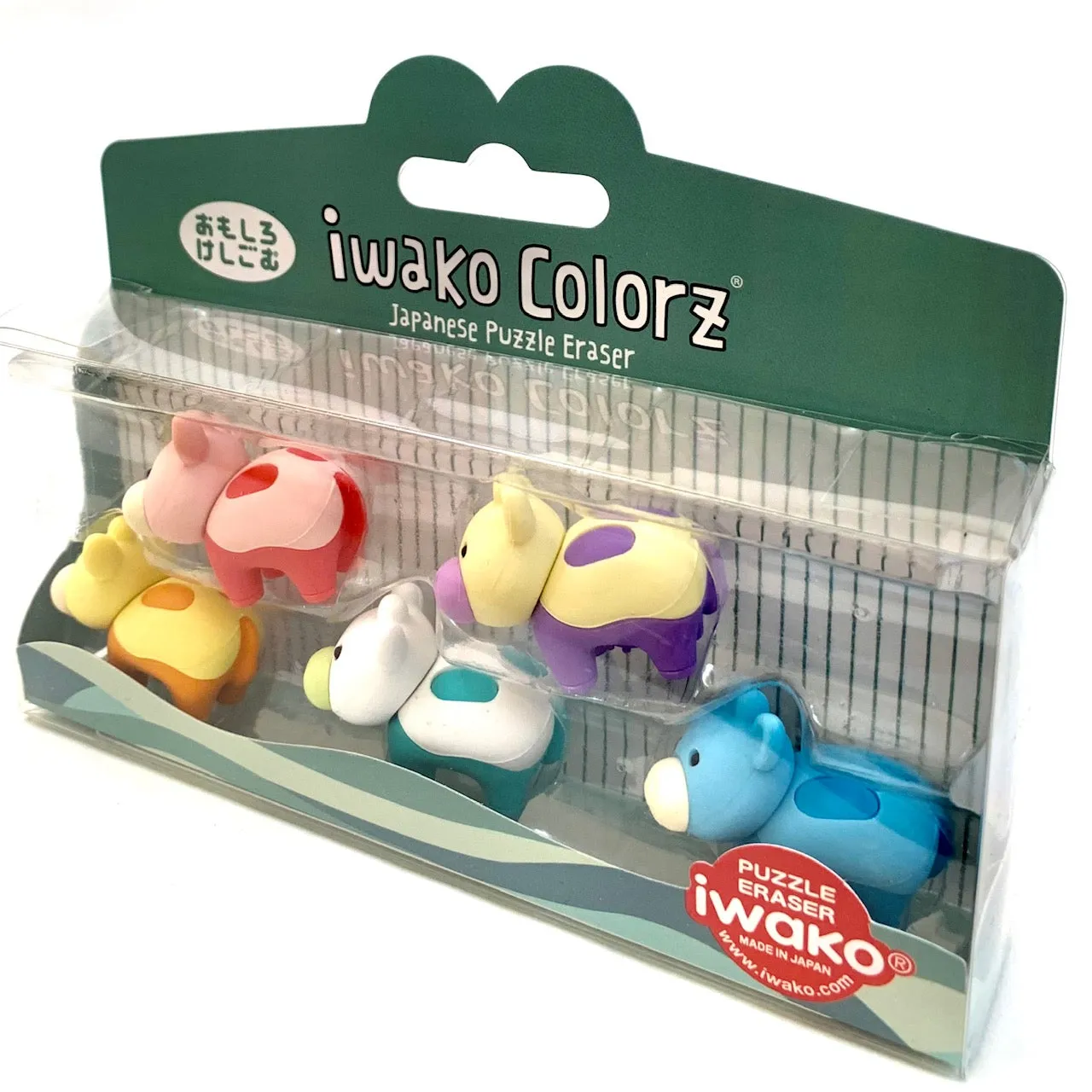 384541 IWAKO Colorz Cows -1 box of 5 Erasers