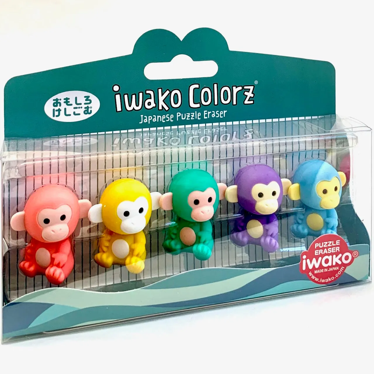 384551 Iwako Colorz Monkey -1 box of 5 Erasers