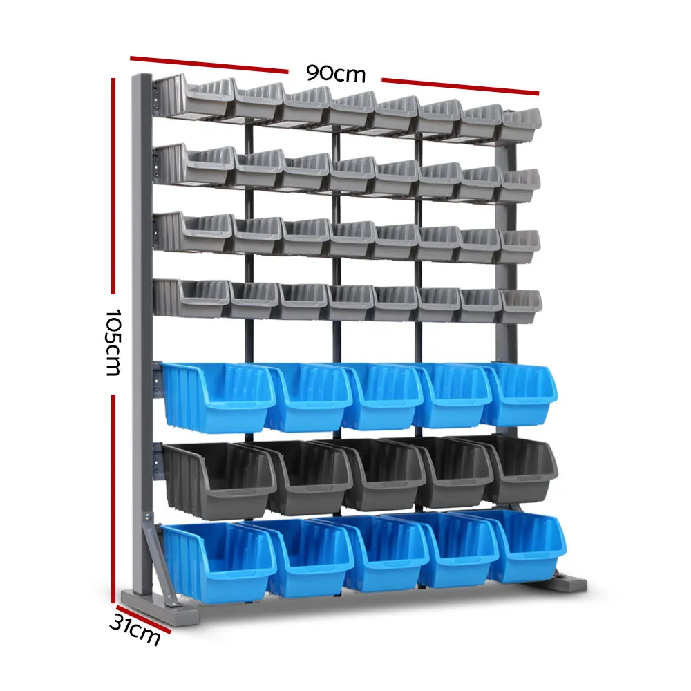 47 Storage Bin Rack Free Stand Steel Stand