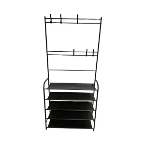 5-Shelves Shoe Tree Rack Coat Hat Clothes Hook Organizer Storage