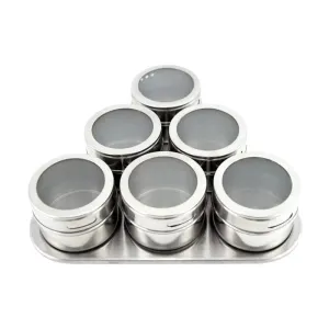 6 Piece Stainless Steel Magnetic Spice Rack Ba-223