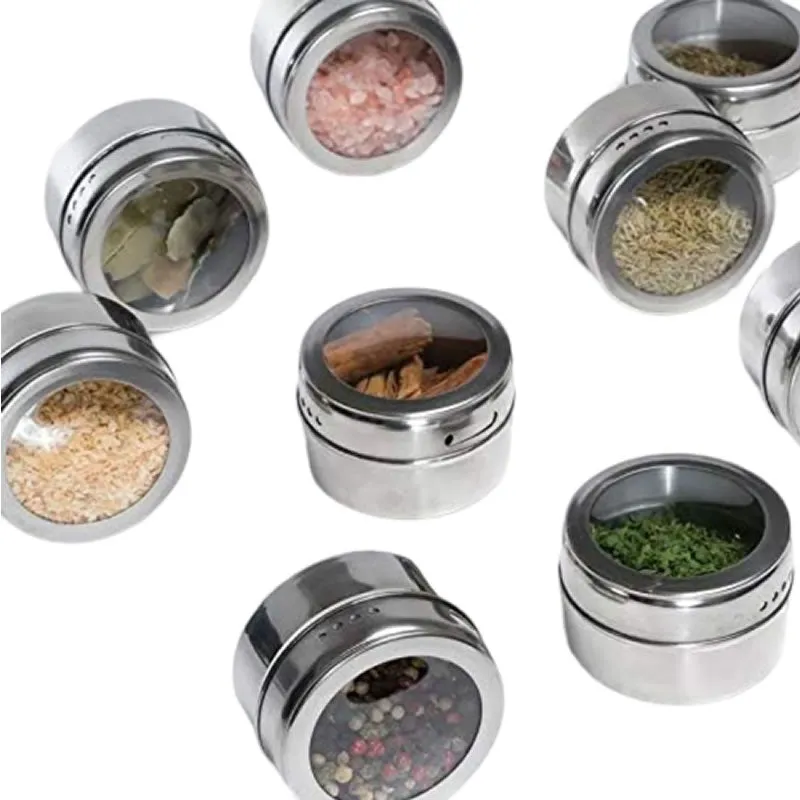 6 Piece Stainless Steel Magnetic Spice Rack Ba-223