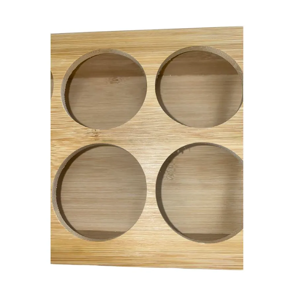 8-Grid Space-Saving Bamboo Spice Organizer With Handles