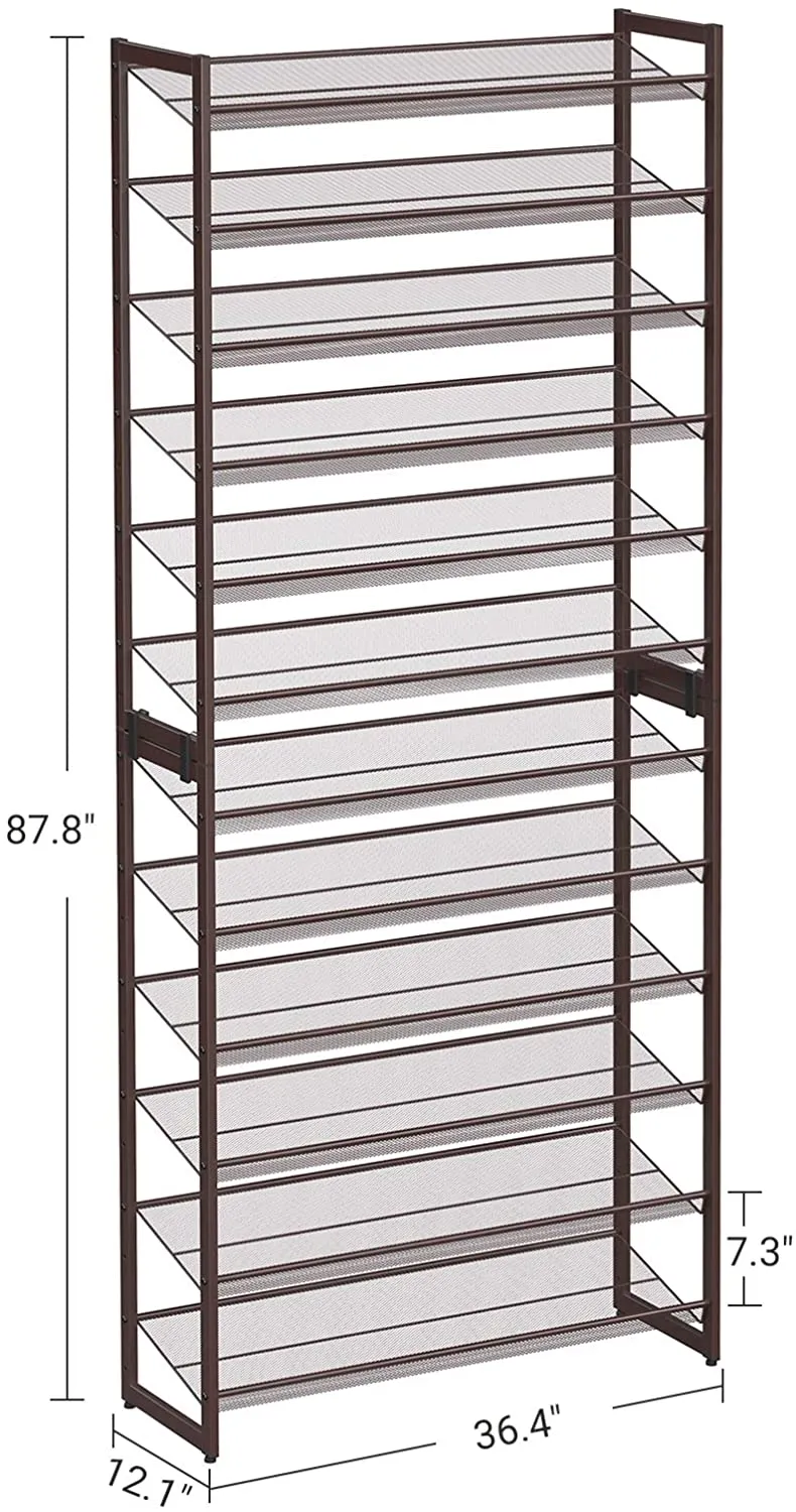 Adjustable 12-Tier Shoe Rack