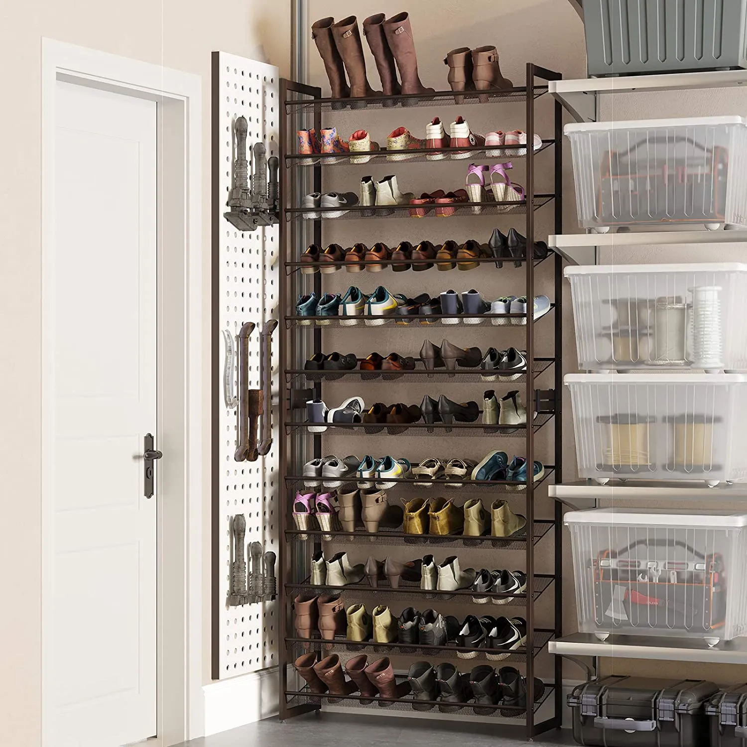 Adjustable 12-Tier Shoe Rack