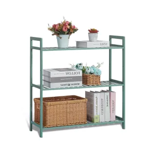 Adjustable Shoe Rack Entryway Shelf Organizer - 3 Tier - Green