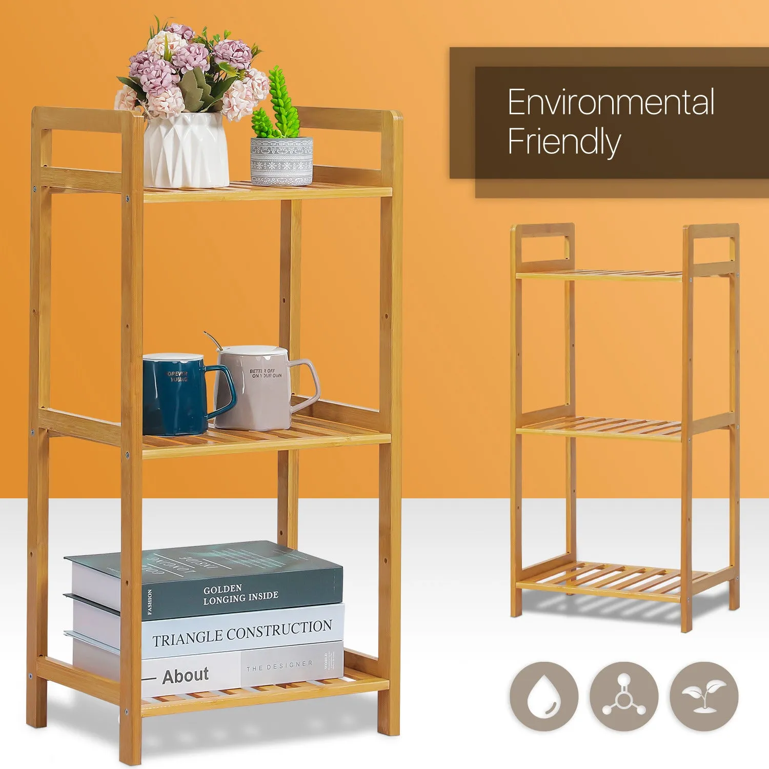 Adjustable Shoe Rack Entryway Shelf Organizer - 3 Tier - Natural