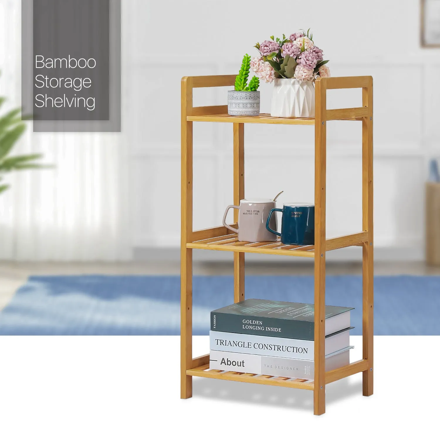 Adjustable Shoe Rack Entryway Shelf Organizer - 3 Tier - Natural