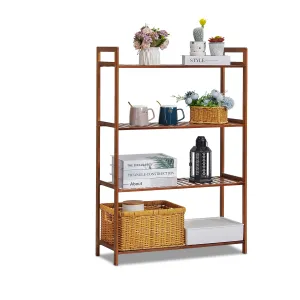 Adjustable Shoe Rack Entryway Shelf Organizer - 4 Tier - Brown