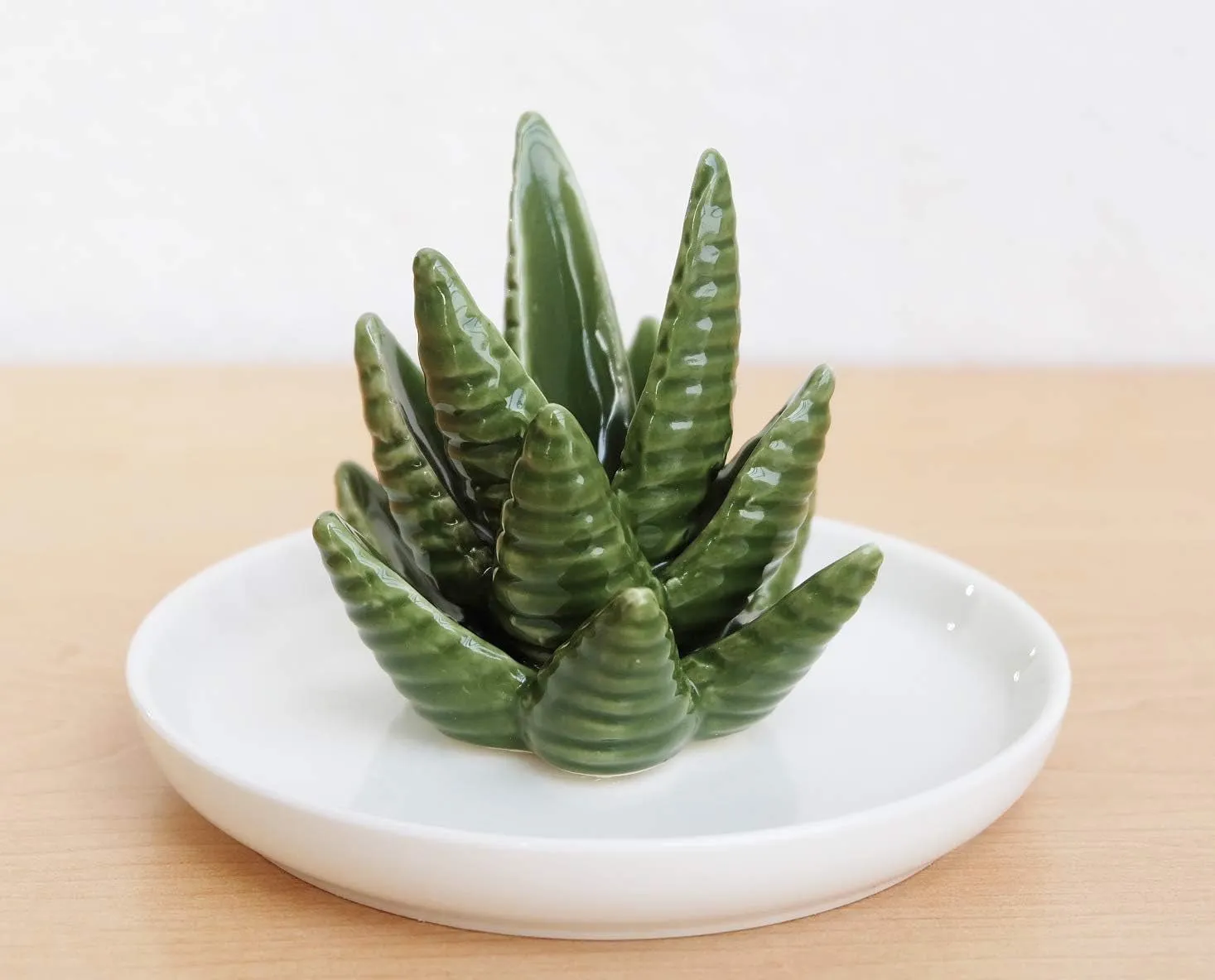 Aloe Ring Holder,Cactus Ring Dish,Jewelry Holder Trinket Tray for Rings Earrings Necklace Organizer,Bridesmaid Christmas Birthday Gift for Women Girls