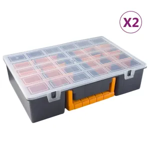 Assortment Boxes 2 pcs with Removable Dividers 360x250x85 mm PP