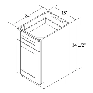 Base Kitchen Cabinet B15 Shaker Toffee 15 in. width 34.5 in. height 24 in. depth