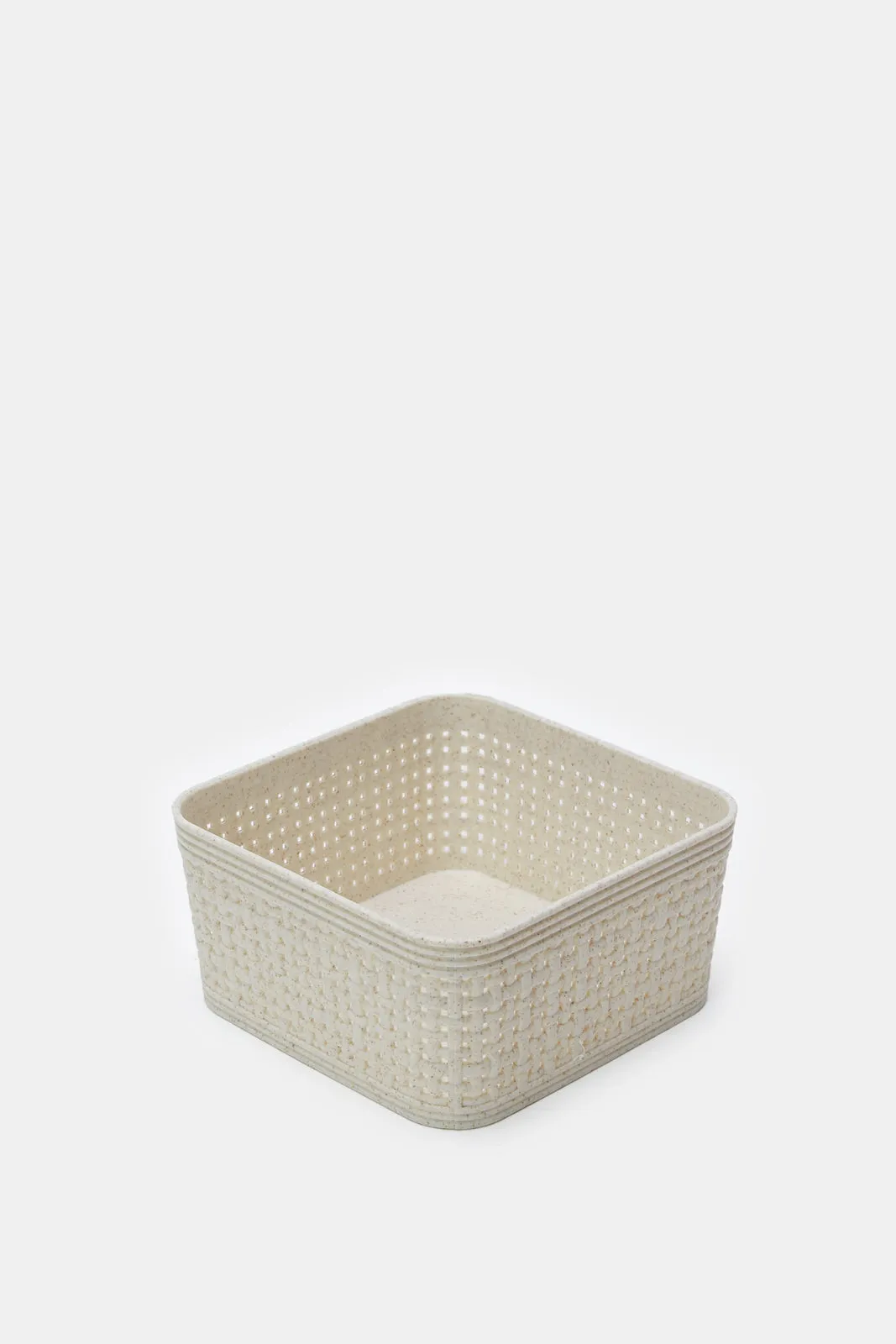 Beige Plastic Storage Basket Set (10 Piece)