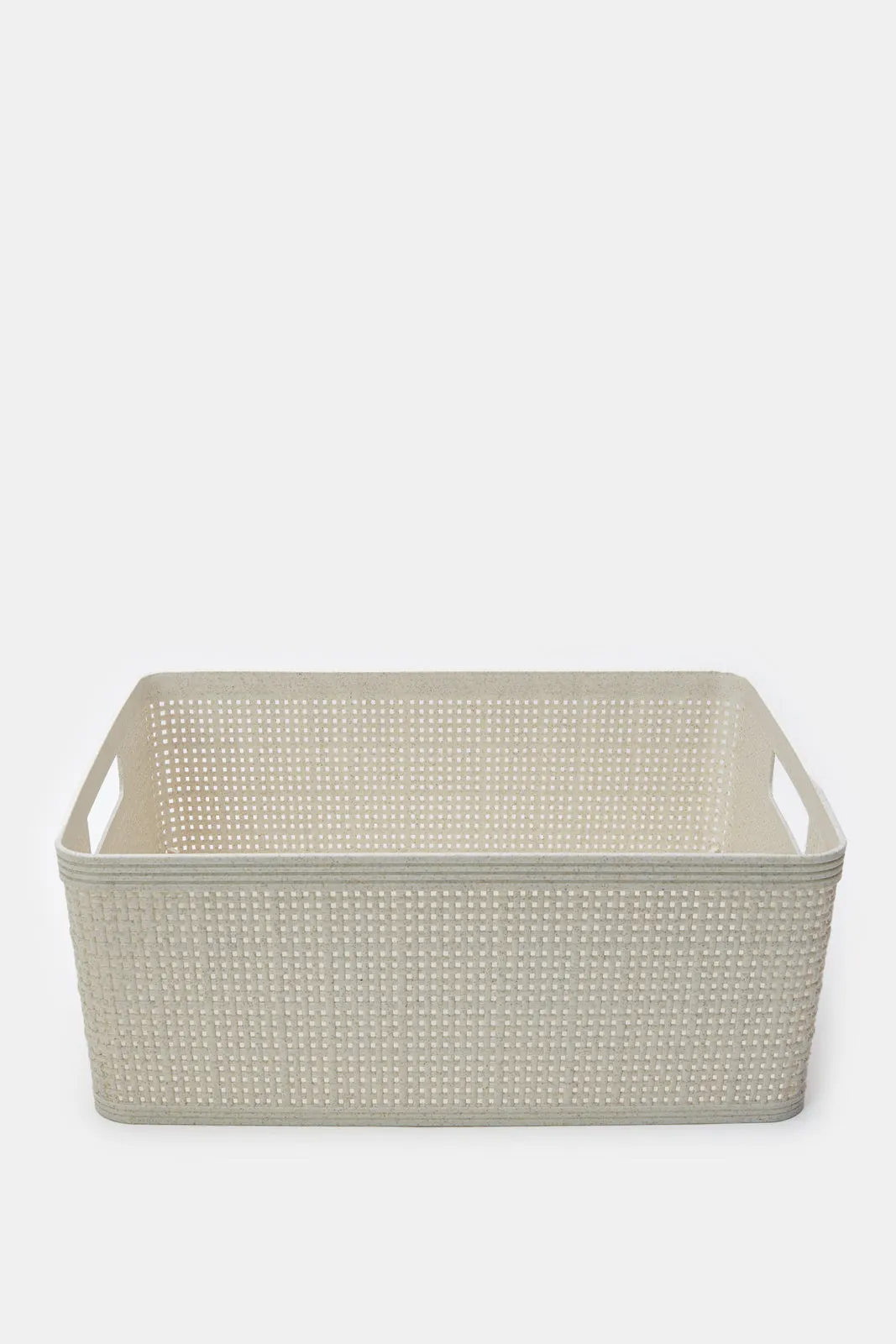 Beige Plastic Storage Basket Set (10 Piece)