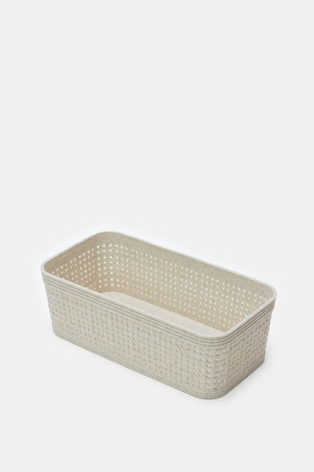 Beige Plastic Storage Basket Set (10 Piece)