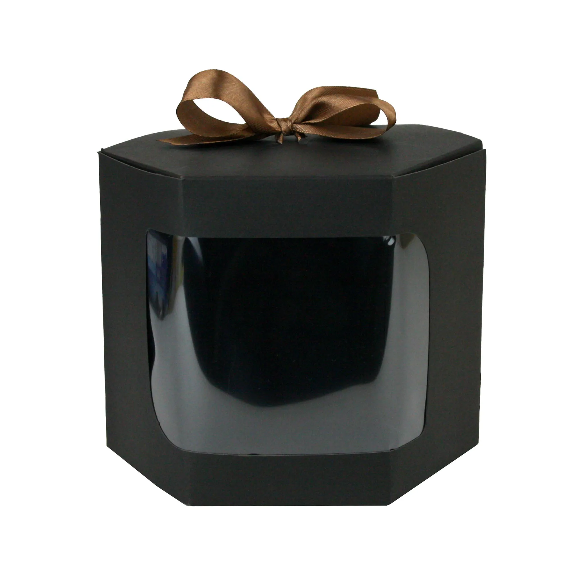 Black Hexagon Kraft Gift Boxes Pack of 12 (Sizes Available)