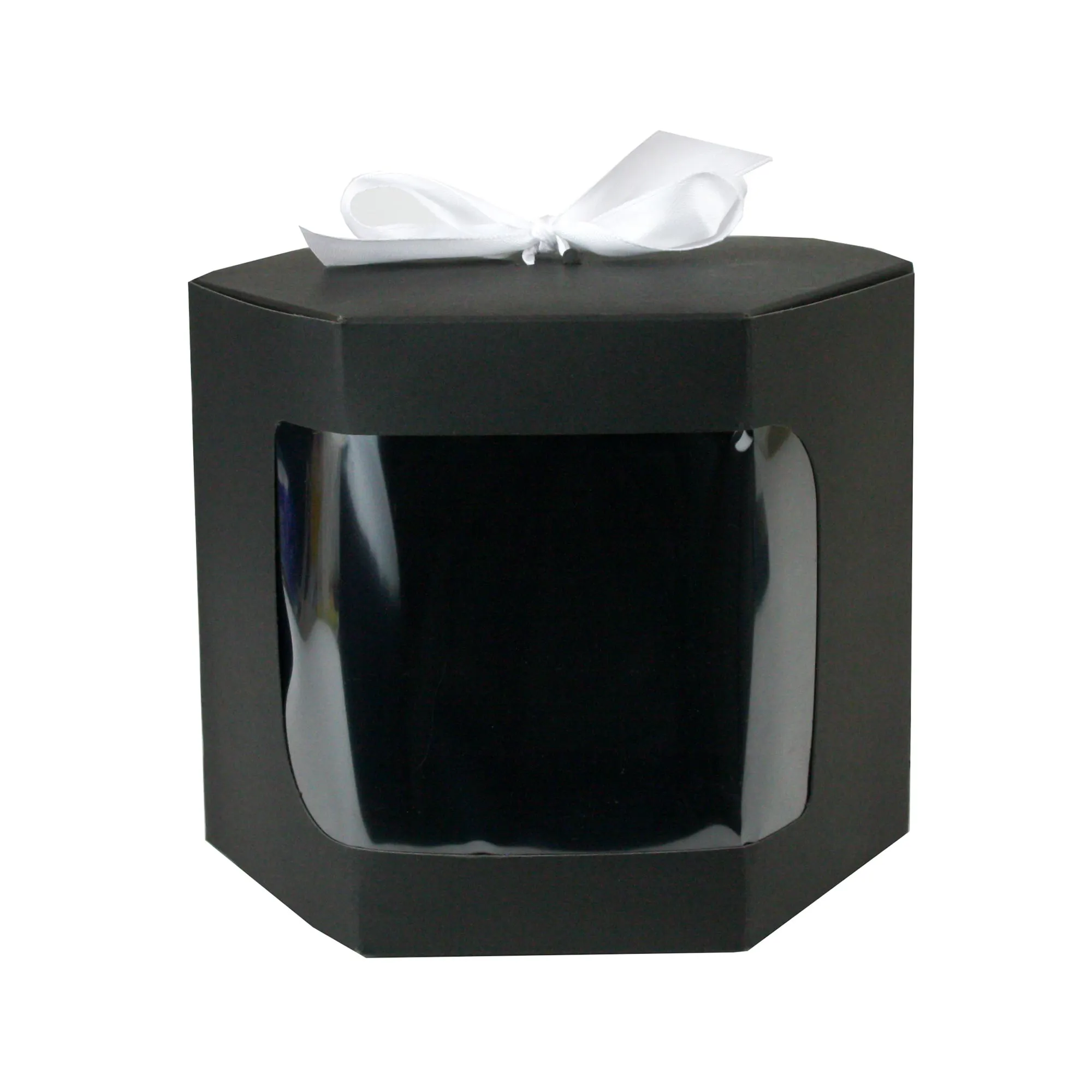 Black Hexagon Kraft Gift Boxes Pack of 12 (Sizes Available)