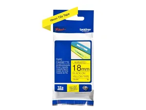 Brother P-touch 18mm TZ-641 Laminated Tape, 8m, Black on Yellow