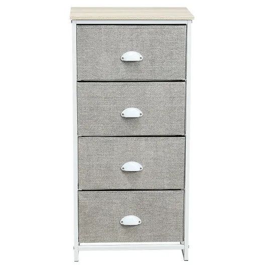 Chest Storage Tower Side Table Display Storage with 4 Drawers-Gray