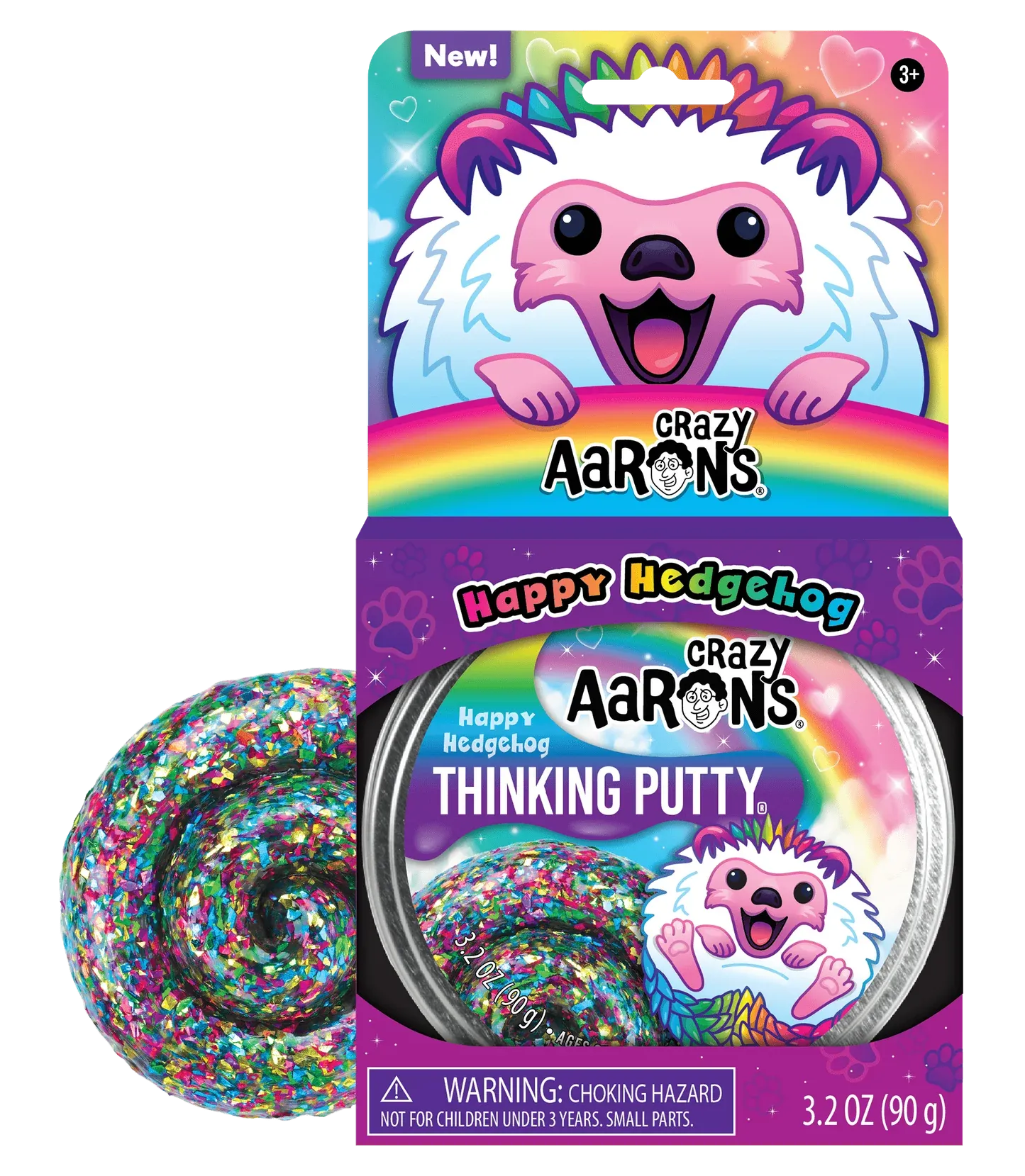 Crazy Aaron's Thinking Putty 4” Tin - Happy Hedgehog