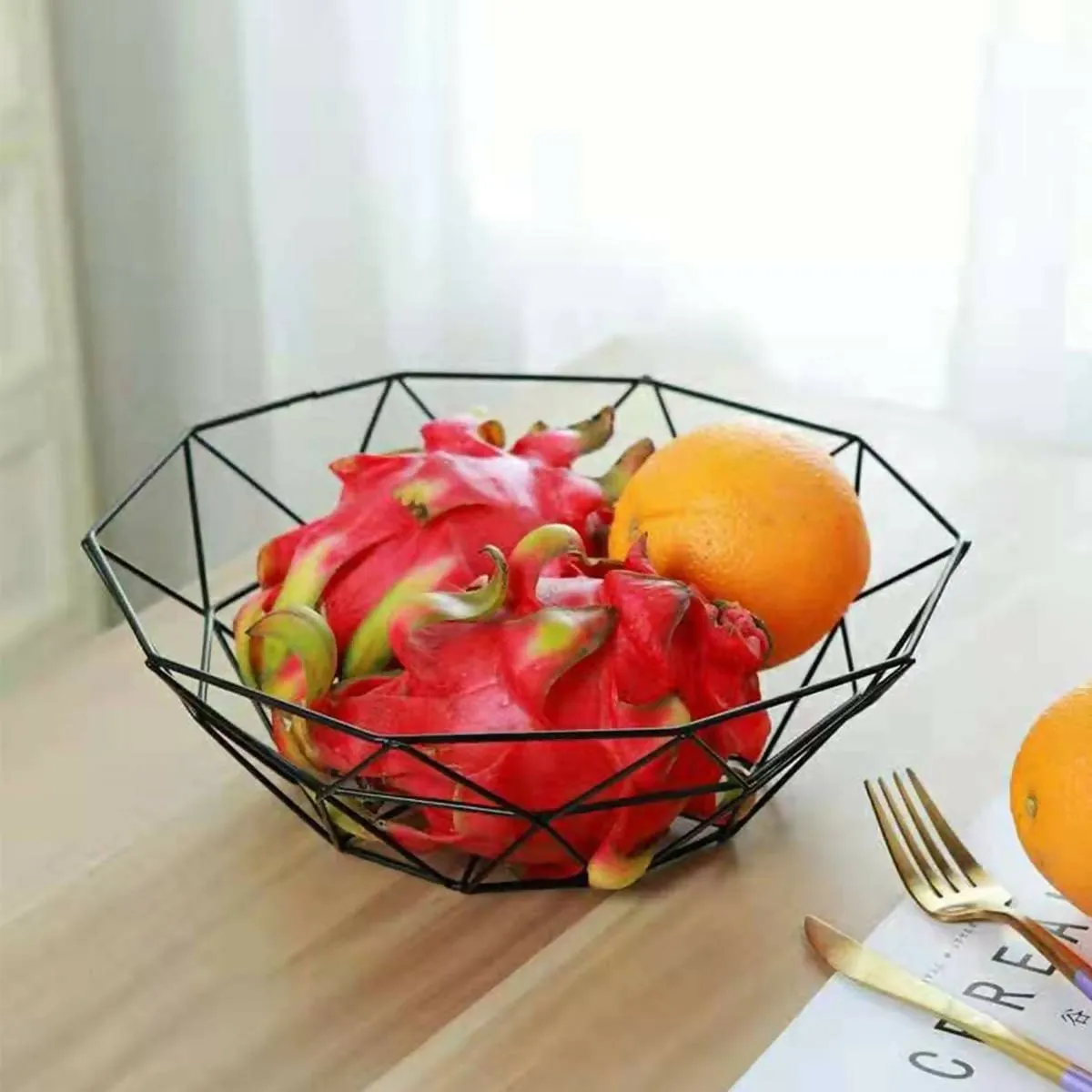 Creative Iron Fruit Basket-(5291) Black