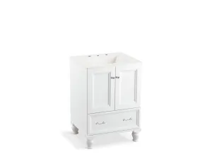 Damask Linen White Freestanding Vanity (22.25" x 24.75" x 34.5")