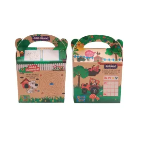 DK364 Crafti's Kids Recycled Kraft Bizzi Meal Boxes Pet and Farm (Pack of 200)