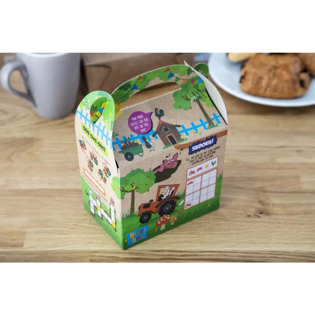 DK364 Crafti's Kids Recycled Kraft Bizzi Meal Boxes Pet and Farm (Pack of 200)