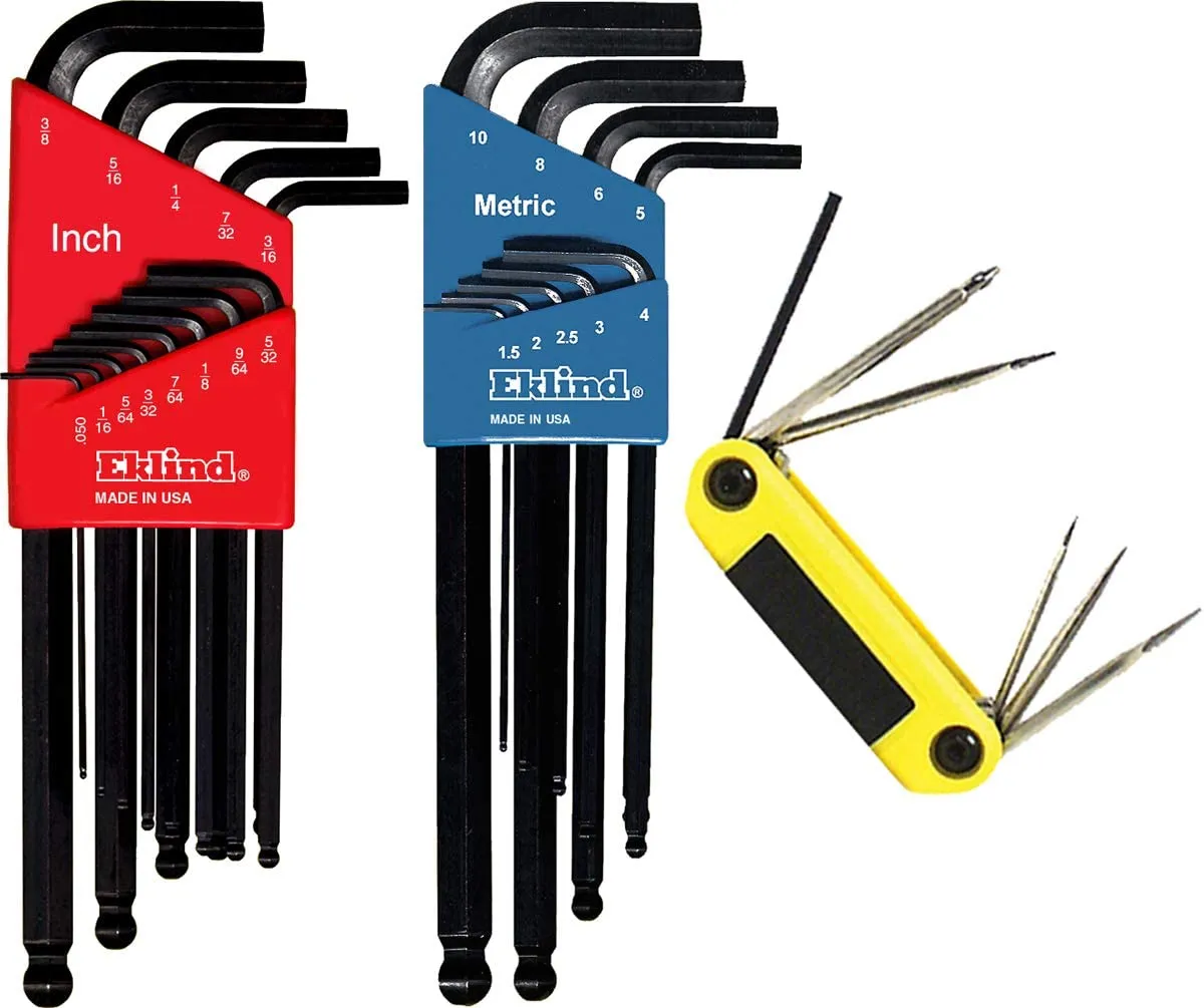 Eklind 13228 Ball-Hex-L Key & Ergo-Fold Fold-Up Combo Pack