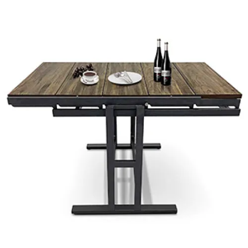 Facilehome Dining table Multifunctional solid wood folding conversion table/folding shelf can be used as dining table or vertical shelf