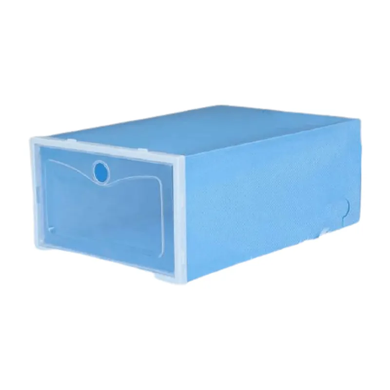 Foldable Plastic Shoe Box C18-5-1 DARK BLUE