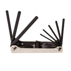 Folding Hex Key Set, Nine-Key, Inch Sizes