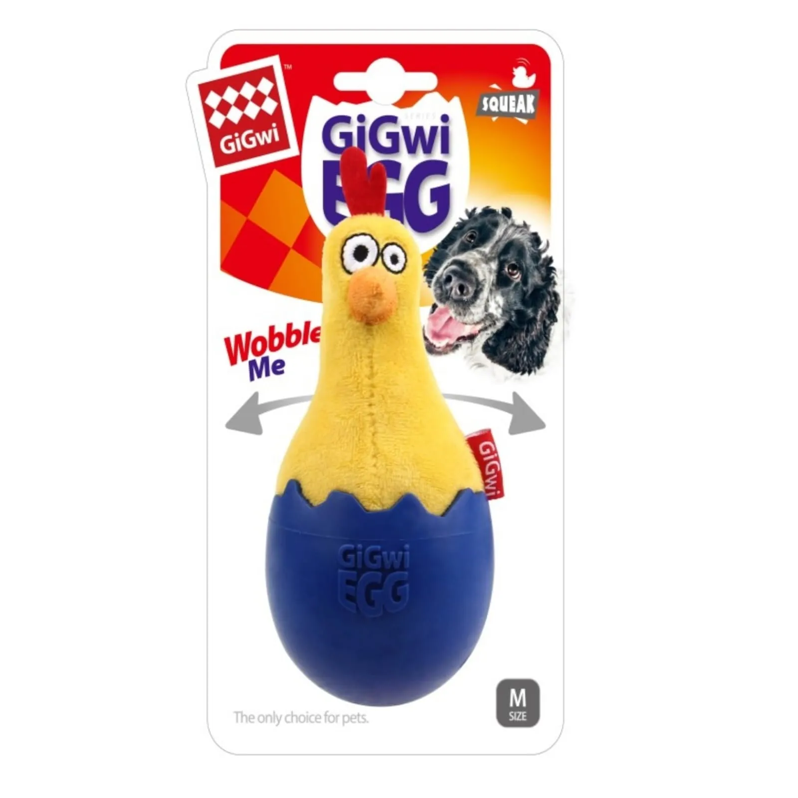 GiGwi Egg Wobble Fun Cock TPR &amp; Plush Combination