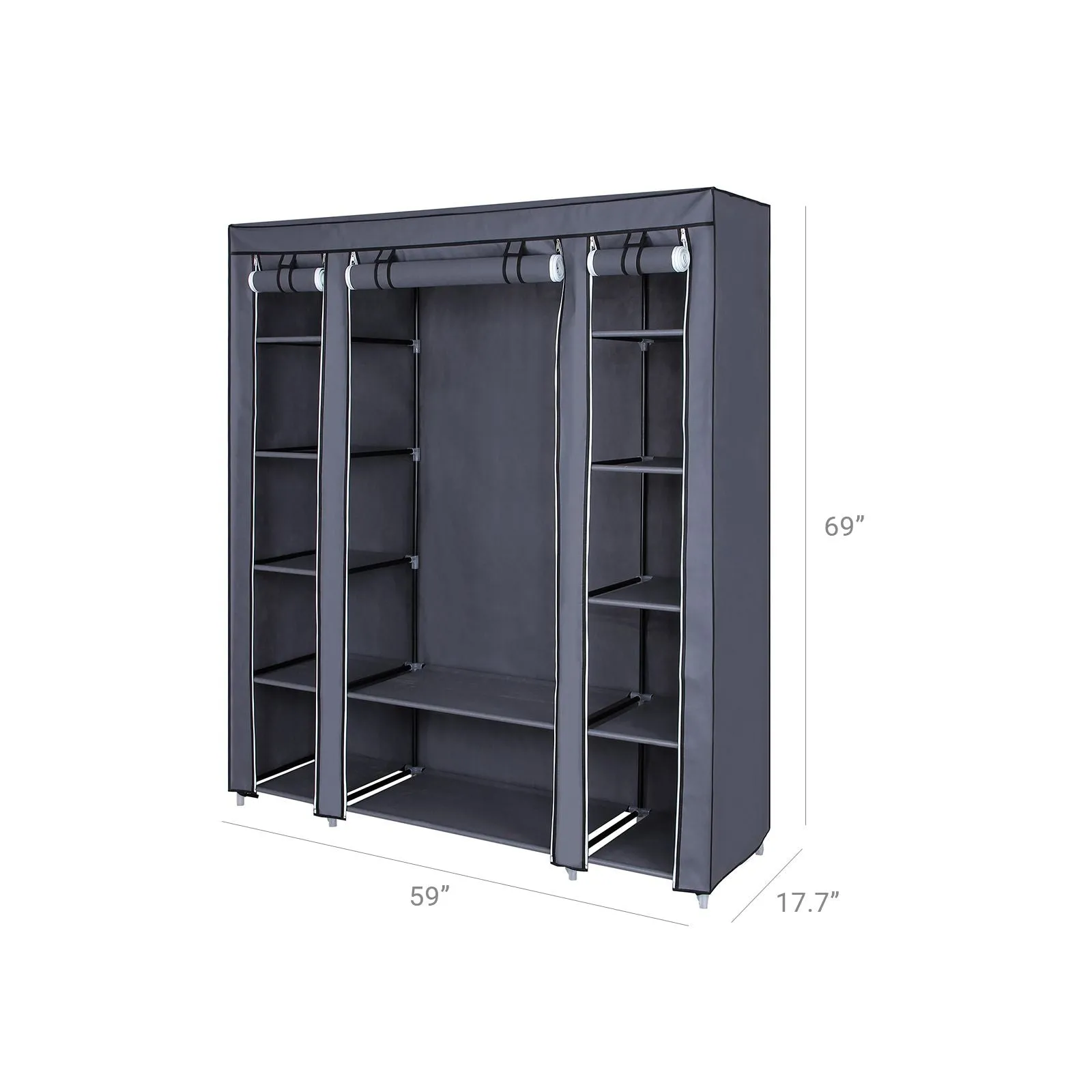 Grey Portable Clothes Closet