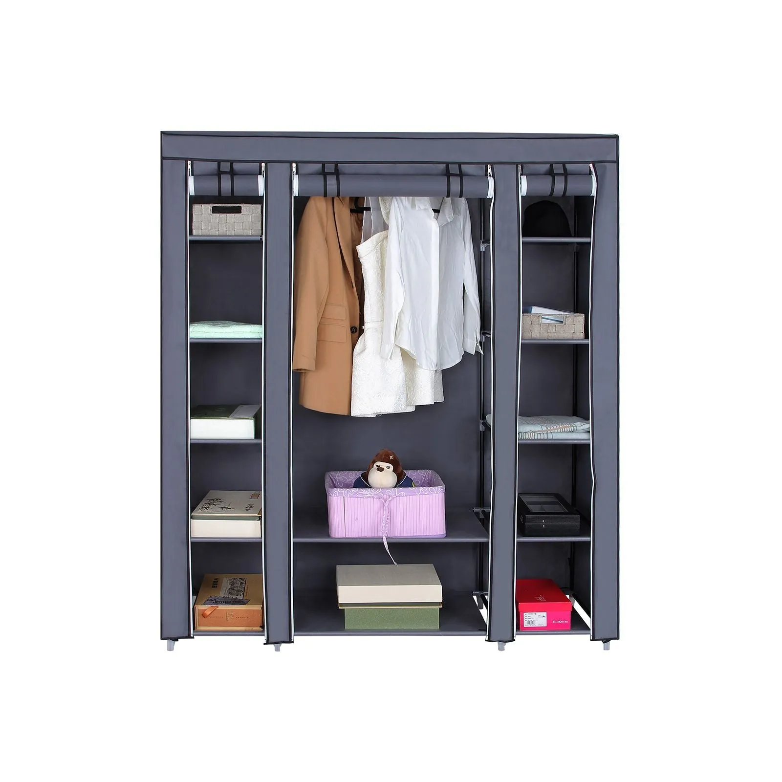 Grey Portable Clothes Closet