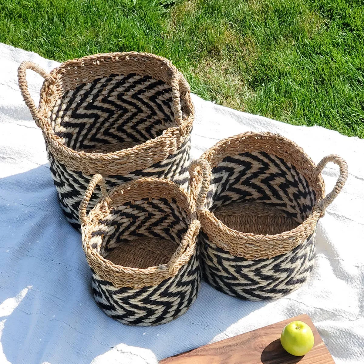 Handwoven Wicker Storage Basket • Ula Zigzag Basket