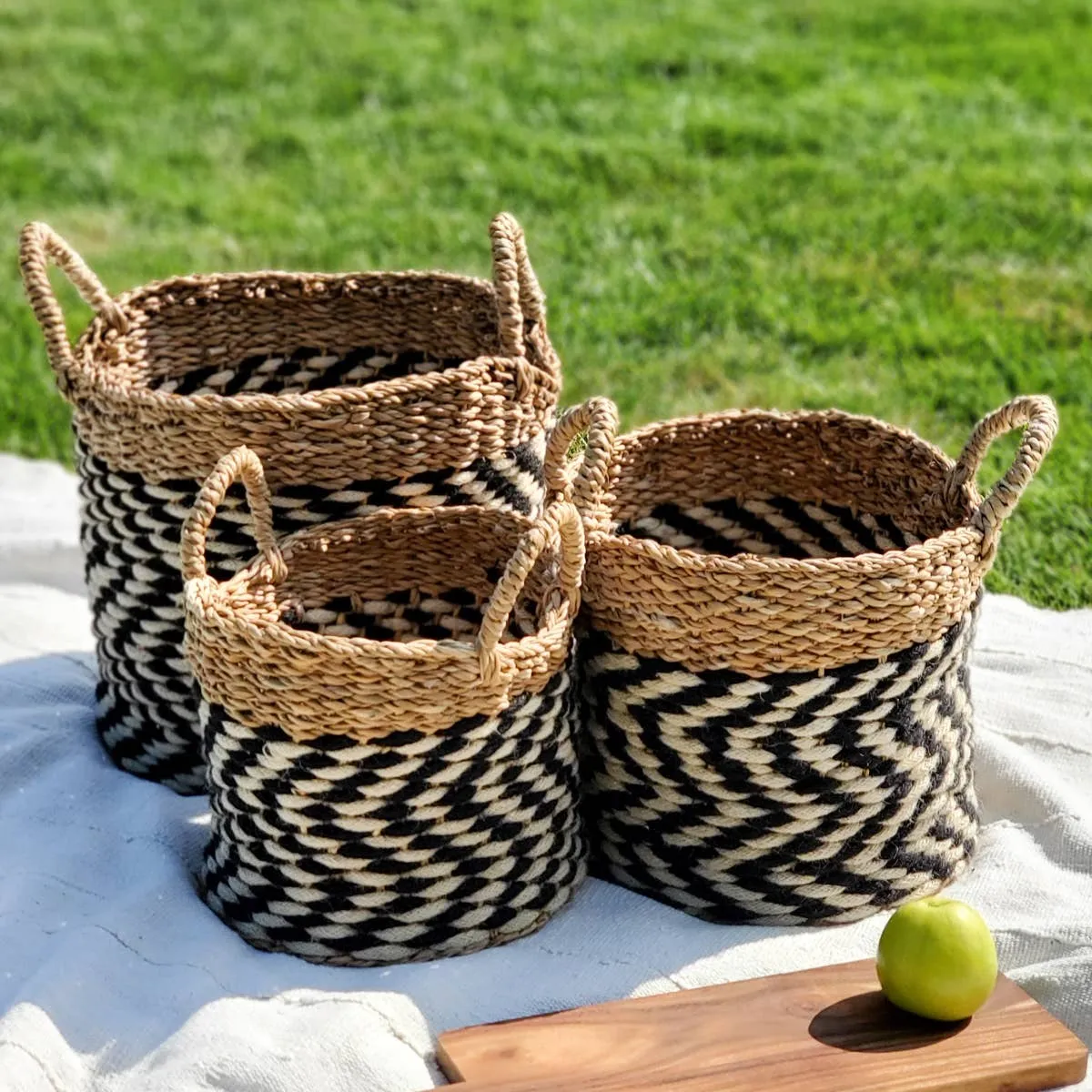 Handwoven Wicker Storage Basket • Ula Zigzag Basket