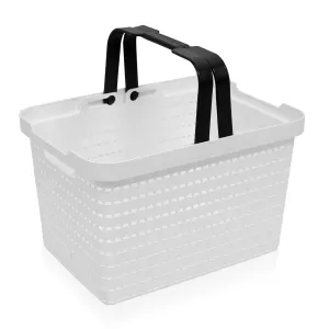 Heart Home Basket | Plastic Storage Basket for Fruits | Storage Basket for Picnic | Storage Basket for Kitchen | Stationery Storage Basket | FLORA-222 | White