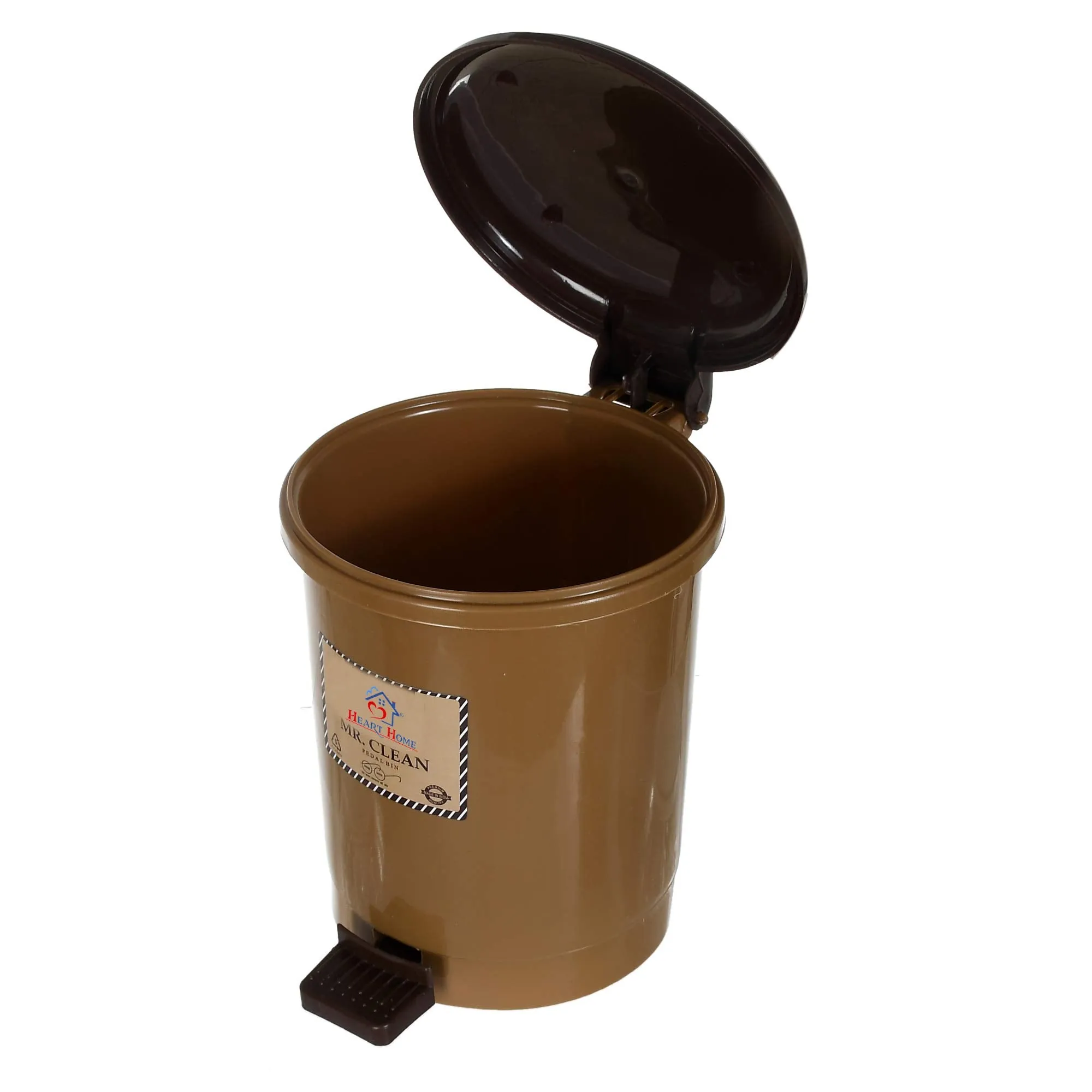 Heart Home Tiny Countertop Trash Bin, Mini Desktop Garbage Bin with Padal (Coffee)-Pack of 2