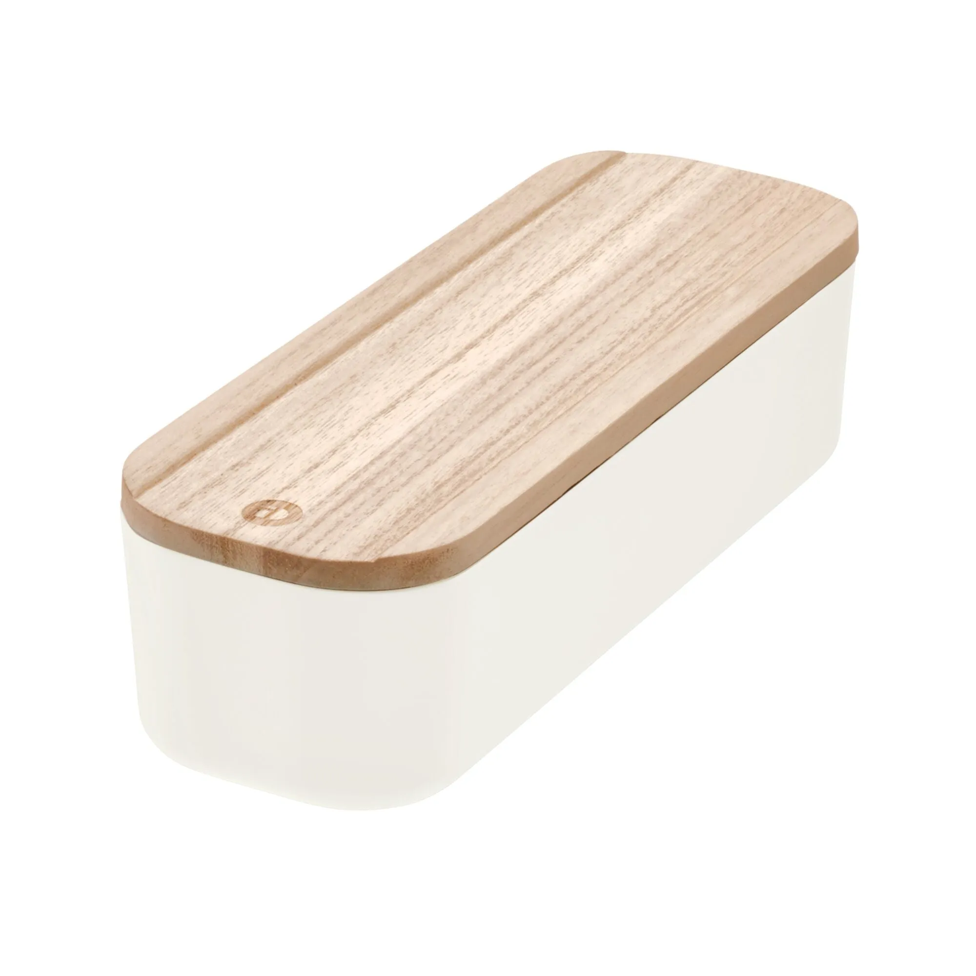 iDesign BPA-Free Compact Drawer Organizer Bin Paulownia Wood/Coconut