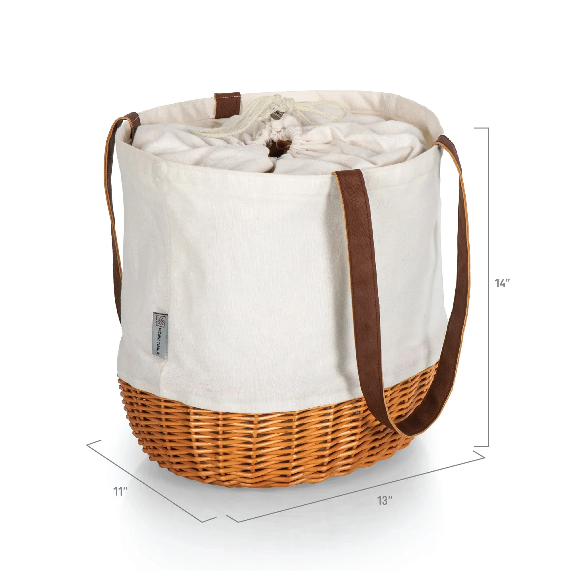 Illinois Fighting Illini - Coronado Canvas and Willow Basket Tote