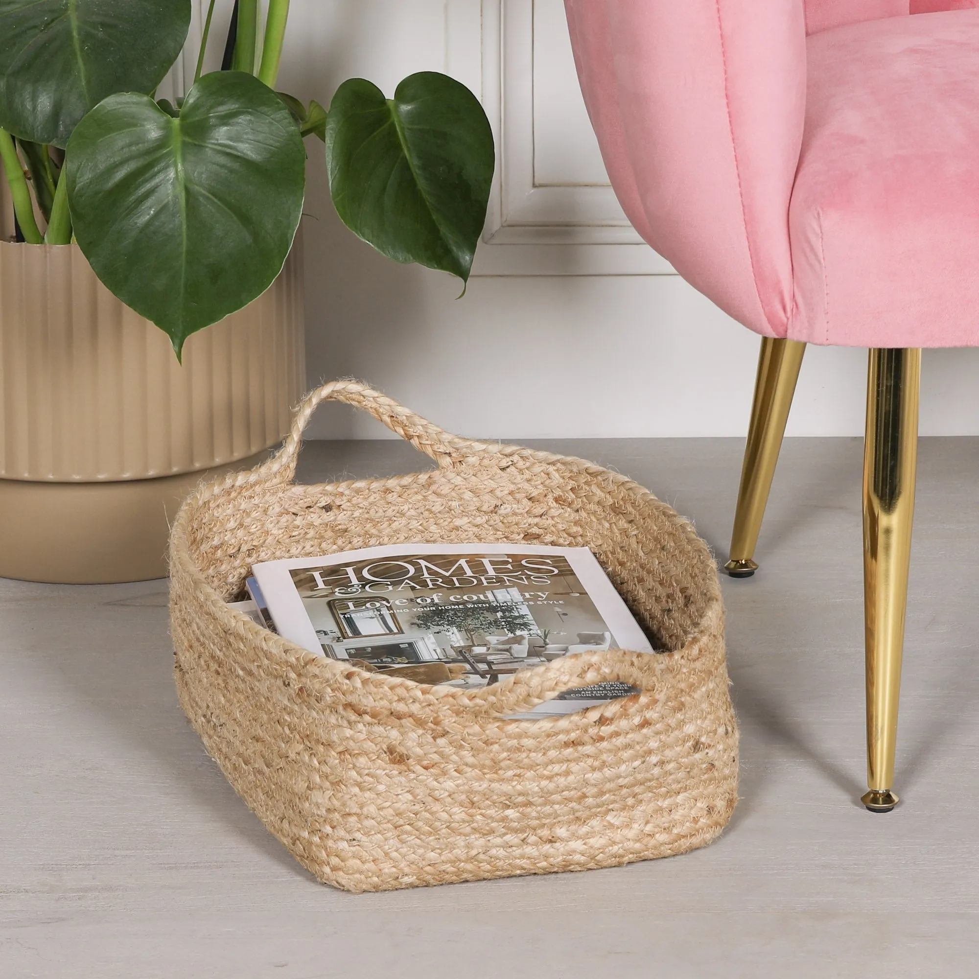 Jute Magazine Storage Basket